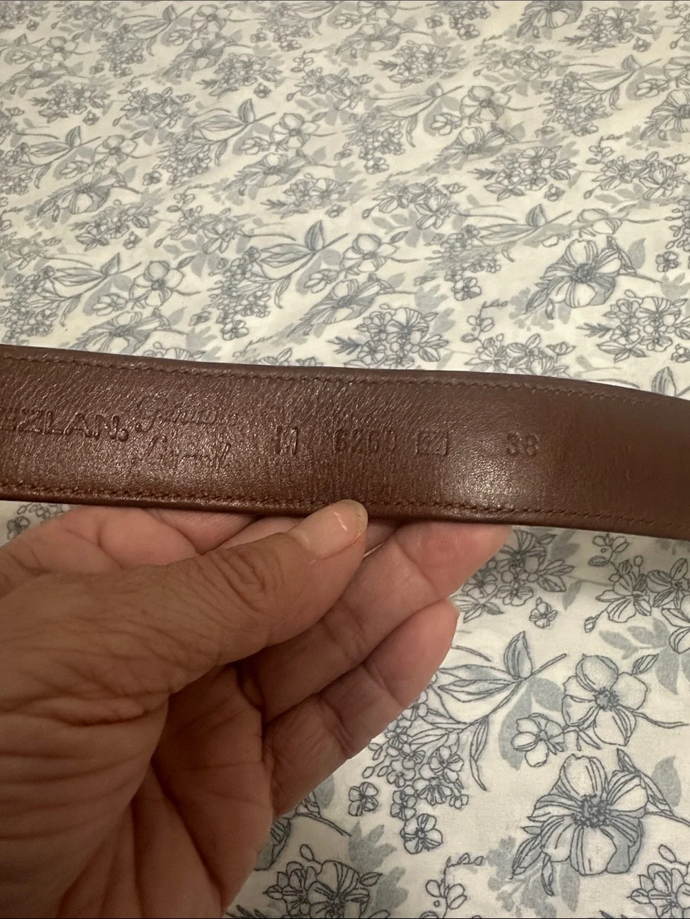 Mezlan 🐊 Brown Embossed Leather Dress Belt with Silver Buckle